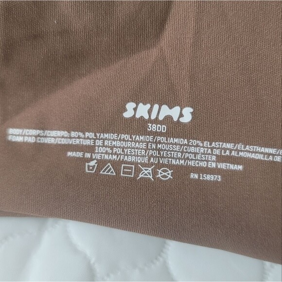 Skims Fits Everybody T-shirt Bra Brown Size 38DD Jasper Underwire - Picture 8 of 11